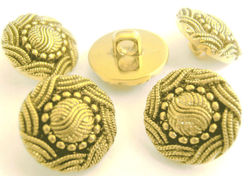 B14452 15mm Gold Turks Head Gilded Metallic Effect Poly Shank Button