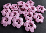 B14600 15mm Pale Pink Daisy Flower Shaped Gloss Nylon 2 Hole Button