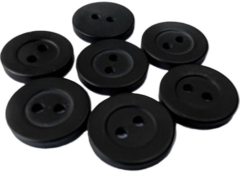 B14829 14mm Black Bone Sheen 2 Hole Button