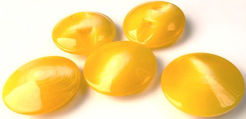 B14892 18mm Tonal Yellows Gloss Polyester Button, Hole Built into Back
