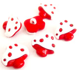 B14957 18mm Red-White Toadstool Novelty Childrens Shank Button