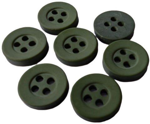 B15135 10mm Dark Leaf Green Matt 4 Hole Shirt Button