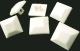 B15290 16mm White High Gloss Square Nylon Shank Button