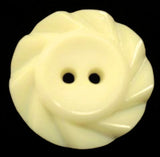 B15489 15mm Ivory Cream Matt Centre-Gloss Fluted Edge 2 Hole Button