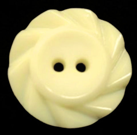 B15489 15mm Ivory Cream Matt Centre-Gloss Fluted Edge 2 Hole Button