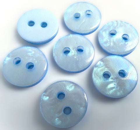 B15612 12mm Blue Tonal Mother of Pearl Look 2 Hole Button