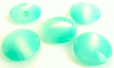B15736 20mm Tonal Turquoise-White Gloss Button, Hole Built into Back