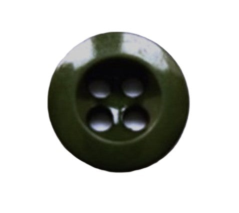 B16146 14mm Deep Cypress Green 4 Hole Trouser or Brace Type Button