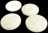 B16155 34mm Pearl White Lightly Domed Shadow Stripe 2 Hole Button