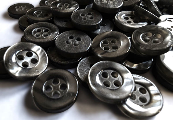 Button Sale | 100 Buttons | 12mm | 4 Hole | Tonal Smoked Dark Grey ...