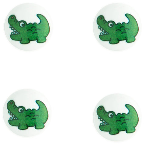 B16175 15mm Crocodile Picture Domed Gloss Childrens Novelty Shank Button