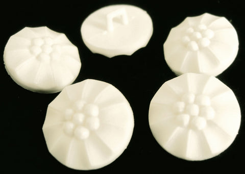 B16176 18mm Natural White Domed Flower Nylon Shank Button