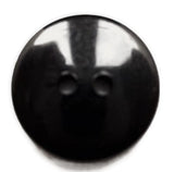 B16179 20mm Black High Gloss Nylon Lightly Domed 2 Hole Button 