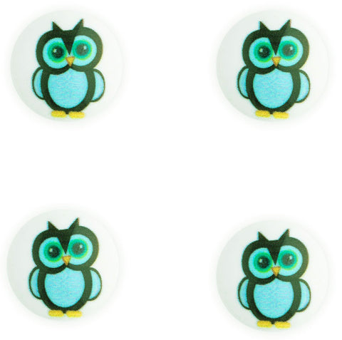 B16195 15mm Owl Picture Domed Gloss Childrens Novelty Shank Button