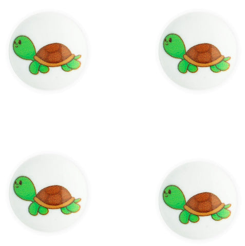 B16198 15mm Turtle Picture Domed Childrens Novelty Shank Button
