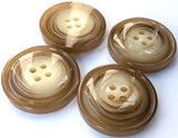 B17169 27mm Fawn-Beige-Cream High Gloss Chunky 4 Hole Button