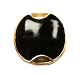 B17641L 14mm Black Gloss Shank Button, Gilded Gold Poly Rim