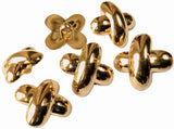 B18226 23mm Gold Metal Effect Poly Chunky Curved Cross Shnk Button