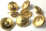B18329 13mm Gold Metal Alloy Shank Button-Thin Rim-Raised Centre