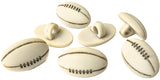 B18340 17mm Cream-Brown Rugby Ball Sports Novelty Shank Button