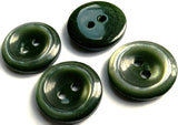 B18341 18mm Deep Moss Green-Pearl Ring High Gloss 2 Hole Button