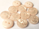B18342 9mm Pale Pinky Peach Polyester Vivid Shimmer 2 Hole Button