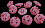 B18350 13mm Pink Apple Shaped-Face Novelty Childrens Shank Button