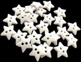 B18351 12mm Natural White Star Shaped Novelty 2 Hole Button