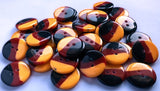 B18367 20mm Yellow-Russet-Black High Gloss Tricolour 2 Hole Button