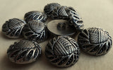 B18369 24mm Antique Gun Metal Effect Textured Domed Shank Button