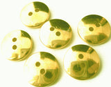 B2653 14mm Gold Gilded Poly Metallic Effect 2 Hole Button