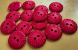 cerise pink button with two holes