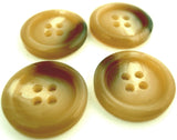 B2857 20mm Creams-Browns Gloss 4 Hole Button, Raised Rounded Rim
