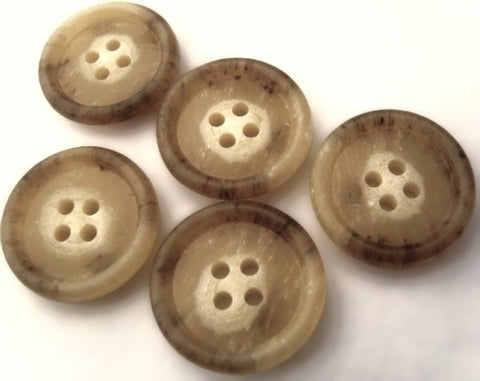 B2875 20mm Dusky Creams and Brown Soft Sheen 4 Hole Button