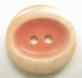 19mm Frosted Apricot Gloss Polyester Oval Centre 2 Hole Button