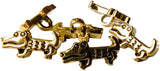 B5203 17mm Gold Metallic Effect Crocodile Design Novelty Shank Button