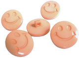 B5300 15mm Peach Smiley Face Design Novelty Childrens Shank Button