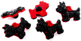 B5344 17mm Black-Red Scotty Terrier Dog Novelty Childrens Shank Button