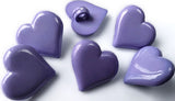 B5709 15mm Lilac Gloss Love Heart Shaped Novelty Shank Button
