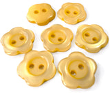 B5713 15mm Yellow Gloss Daisy Flower Novelty Two Hole Button