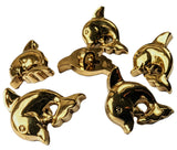 B6031 15mm Gold Metallic Effect Dolphin Childrens Novelty Shank Button