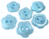 B6235 15mm Turquoise Gloss Daisy Flower Novelty Two Hole Button