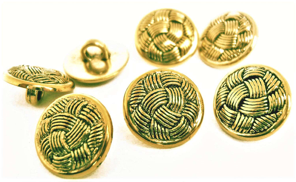 B7712 15mm Brass / Gold Textured Metal Effect Shank Button – Ribbonmoon
