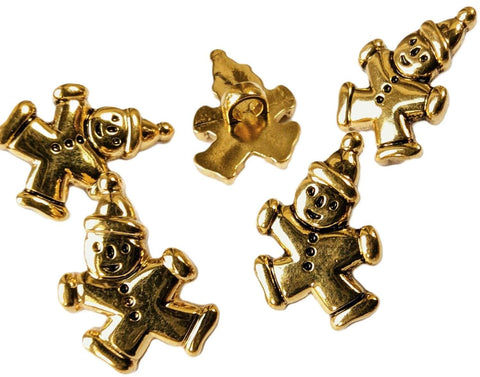  B7796 19mm Gold Metallic Effect Clown Novelty Childrens Shank Button