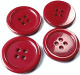 B9730 21mm Pale Cardinal Red High Gloss Resin 4 Hole Button