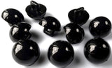 B9734 11mm Black Gloss Nylon Half Ball Shank Button