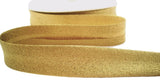 BB357 19mm Gold Metallic Lurex Bias Binding Tape