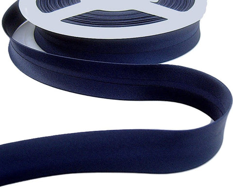 19mm Navy Satin Bias Binding Tape