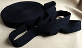 1" Inch-25mm Wide Black Pure Cotton Bunting Tape