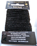 Metal thread black 10 metres. decorative thread all colours online Ribbonmoon haberdashery uk